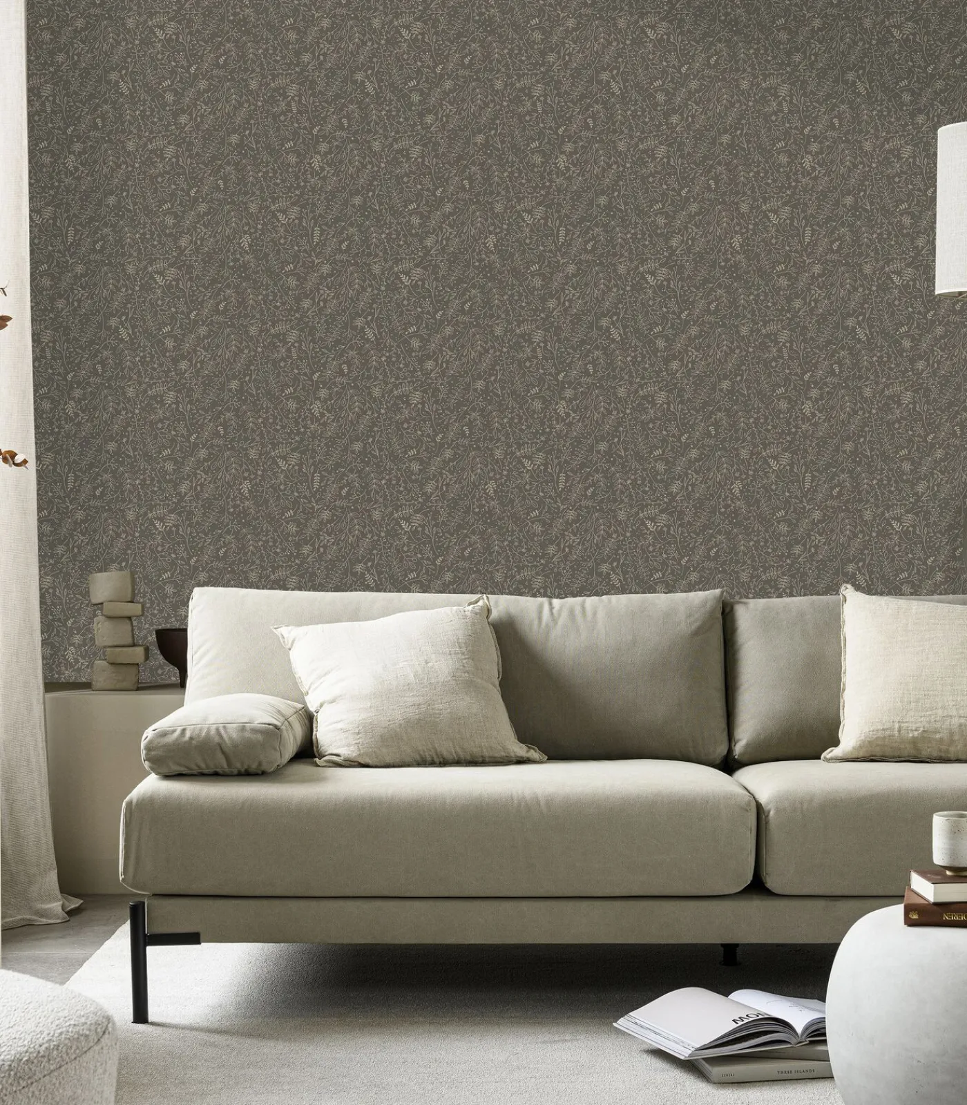 Hot Vliesbehang | Twigs Soil Gold Wanddecoratie