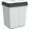 New Vuilnisbak dubbel 2x25 L wit Manden En Bakken