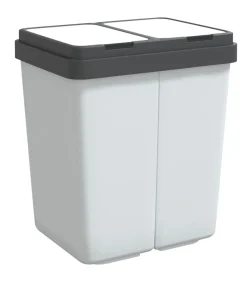 New Vuilnisbak dubbel 2x25 L wit Manden En Bakken