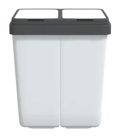 New Vuilnisbak dubbel 2x25 L wit Manden En Bakken