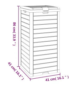 Sale Vuilnisbak voor buiten 41x41x86 cm polypropeen lichtbruin Manden En Bakken