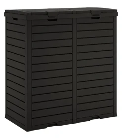 Clearance Vuilnisbak voor tuin 78x41x86 cm polypropeen zwart Manden En Bakken