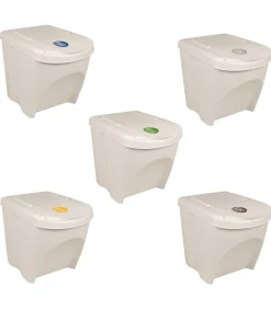 Best Vuilnisbakken 3 st stapelbaar 75 L polypropeen wit Manden En Bakken