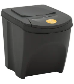 Sale Vuilnisbakken 4 st stapelbaar 100 L polypropeen grijs Manden En Bakken