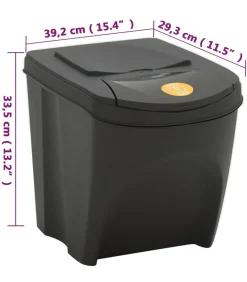 Sale Vuilnisbakken 4 st stapelbaar 100 L polypropeen grijs Manden En Bakken