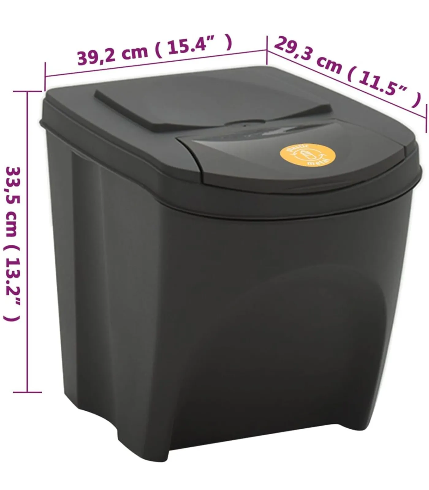 Sale Vuilnisbakken 4 st stapelbaar 100 L polypropeen grijs Manden En Bakken