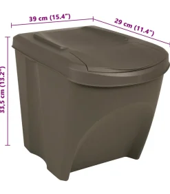 Sale Vuilnisbakken 3 st stapelbaar 75 L polypropeen grijs Manden En Bakken