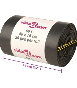 Sale Vuilniszakken 250 st 60 l zwart Manden En Bakken