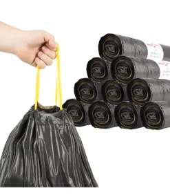 Outlet Vuilniszakken met trekkoorden 150 st 240 l zwart Manden En Bakken