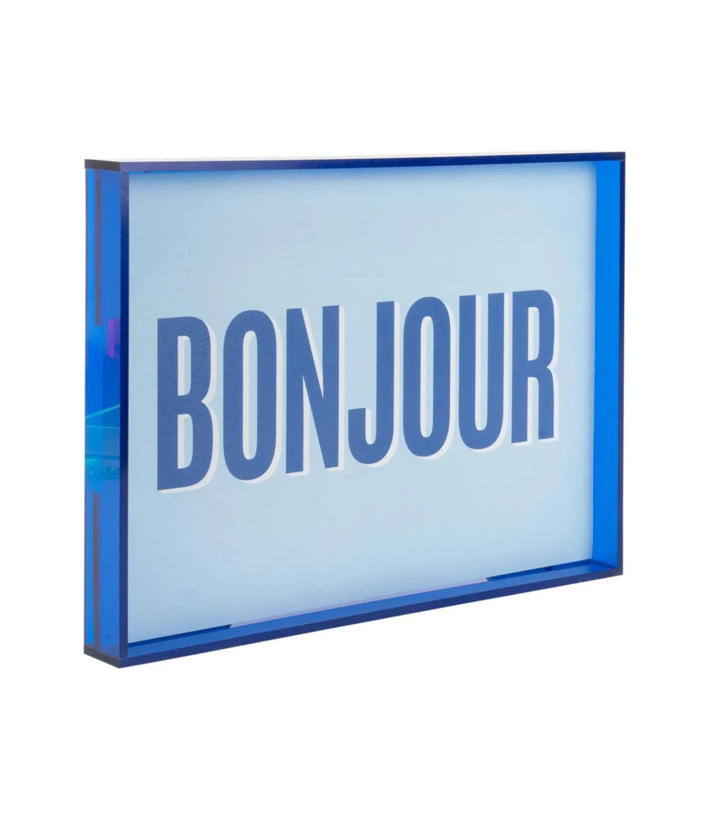 Outlet Wanddecoratie Bonjour Medium - Blauw - 3x31x22cm Wanddecoratie