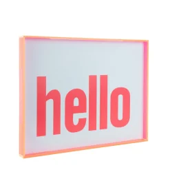 Outlet Wanddecoratie Hello Large - Roze - 3x41x31cm Wanddecoratie