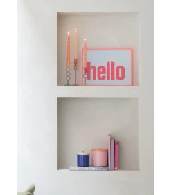 Outlet Wanddecoratie Hello Large - Roze - 3x41x31cm Wanddecoratie