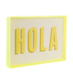 New Wanddecoratie Hola Medium - Geel - 3x31x22cm Wanddecoratie