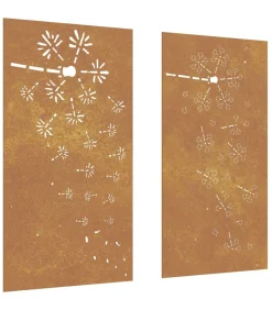 Hot Wanddecoratie tuin 2 st bloemenontwerp 105x55 cm cortenstaal Decoratie