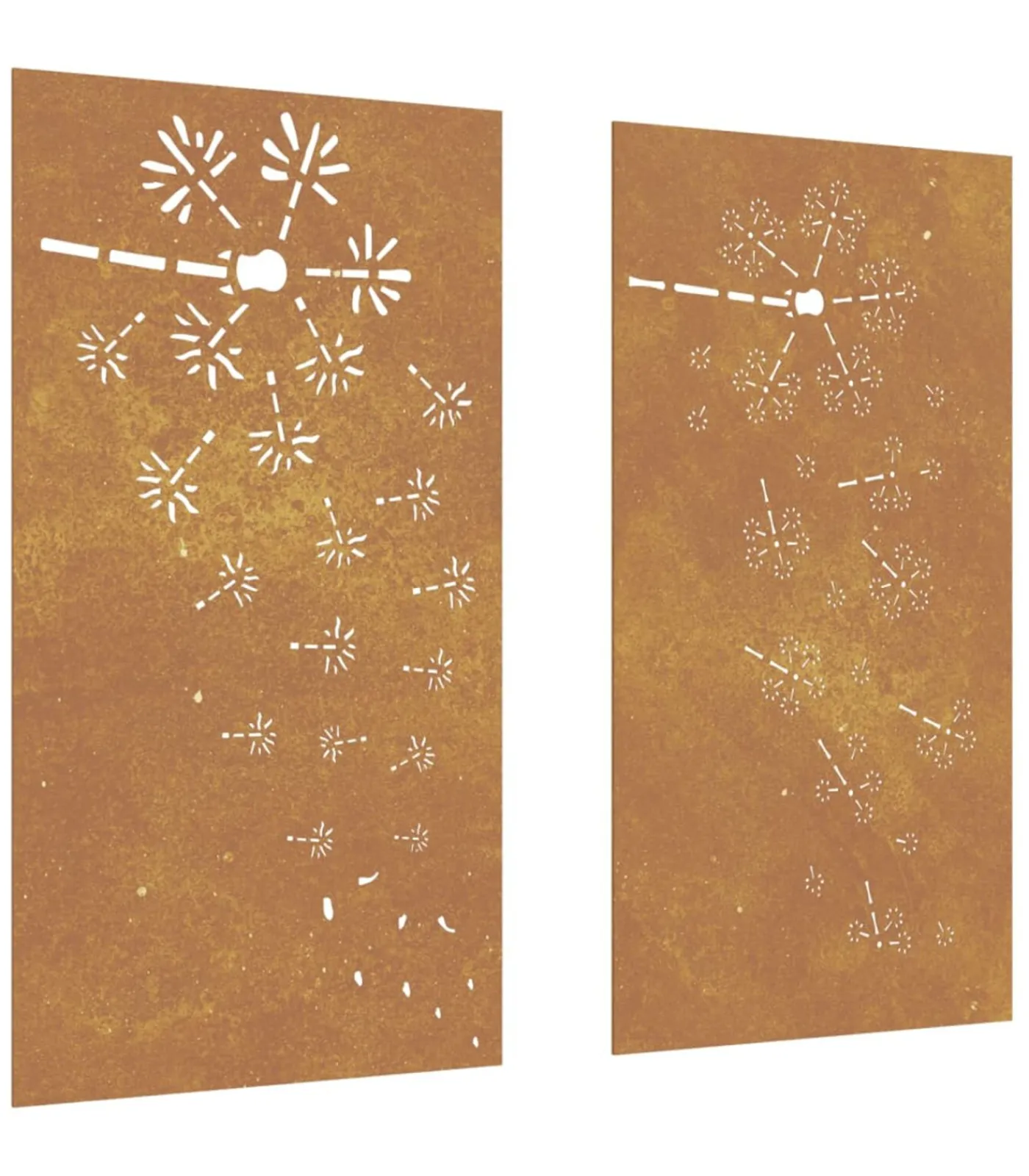 Hot Wanddecoratie tuin 2 st bloemenontwerp 105x55 cm cortenstaal Decoratie