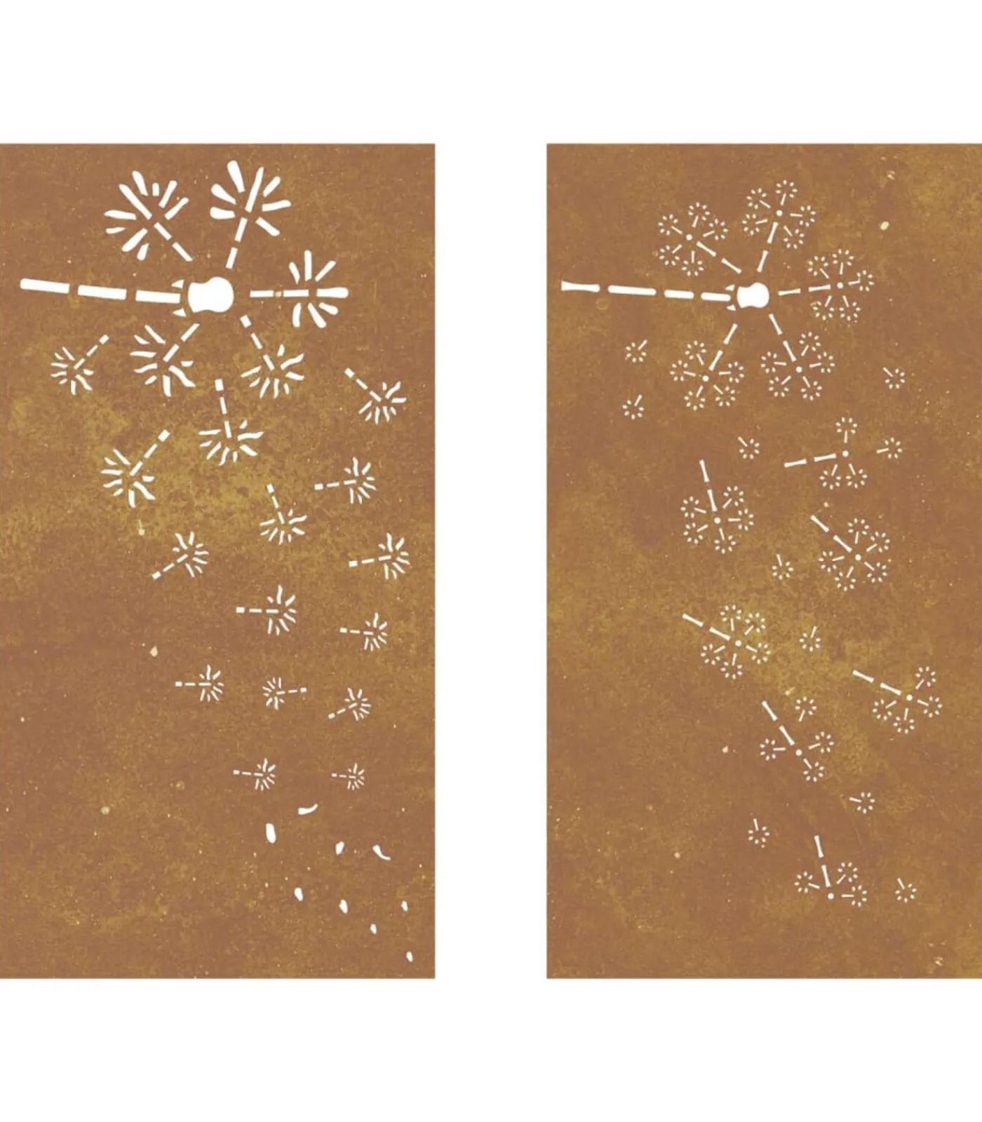 Hot Wanddecoratie tuin 2 st bloemenontwerp 105x55 cm cortenstaal Decoratie