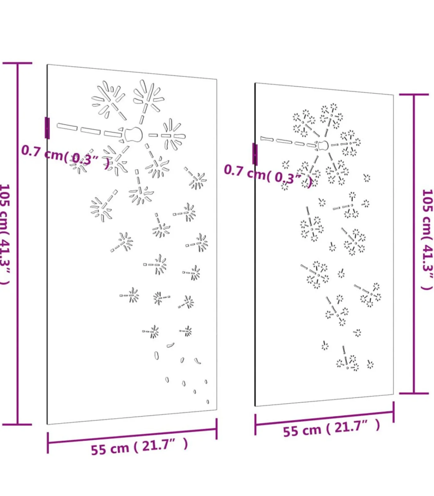 Hot Wanddecoratie tuin 2 st bloemenontwerp 105x55 cm cortenstaal Decoratie