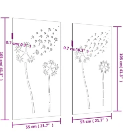 Online Wanddecoratie tuin 2 st bloemenontwerp 105x55 cm cortenstaal Decoratie