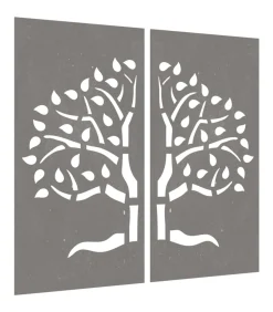 Sale Wanddecoratie tuin 2 st boomontwerp 105x55 cm cortenstaal Decoratie