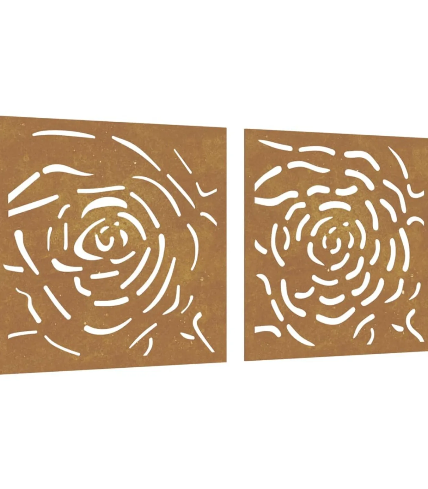 Wanddecoratie tuin 2 st rozenontwerp 55x55 cm cortenstaal Decoratie