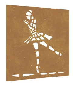 Wanddecoratie tuin balletdanserontwerp 55x55 cm cortenstaal Decoratie