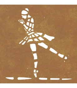 Wanddecoratie tuin balletdanserontwerp 55x55 cm cortenstaal Decoratie