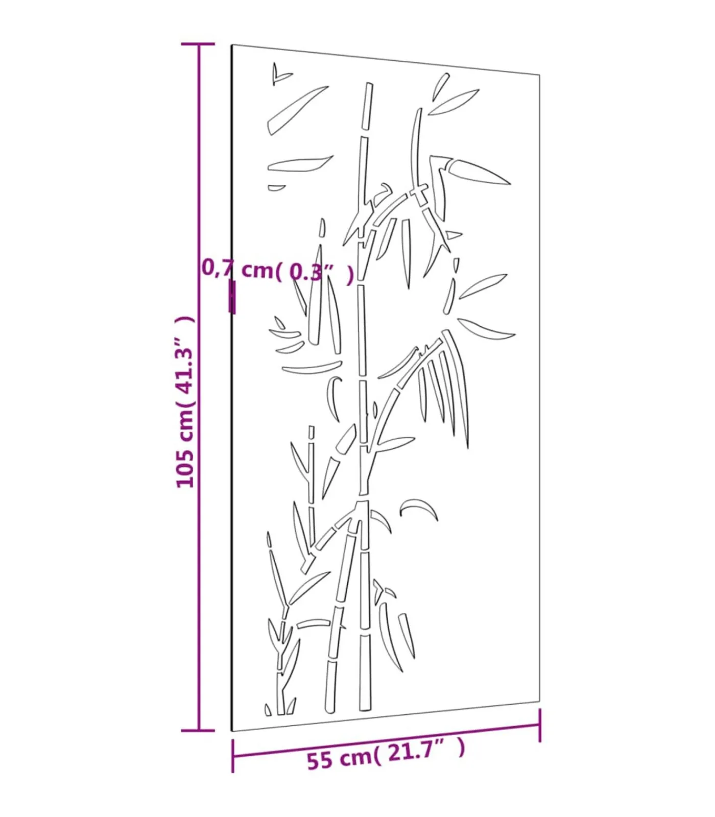 Discount Wanddecoratie tuin bamboe-ontwerp 105x55 cm cortenstaal Decoratie
