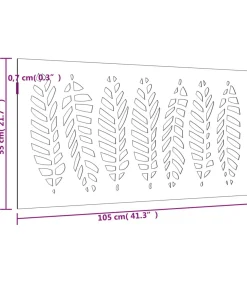 New Wanddecoratie tuin bladontwerp 105x55 cm cortenstaal Decoratie