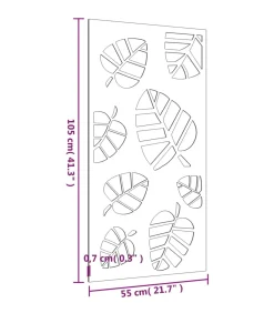 New Wanddecoratie tuin bladontwerp 105x55 cm cortenstaal Decoratie