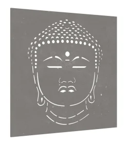 Clearance Wanddecoratie tuin boeddhahoofd-ontwerp 55x55 cm cortenstaal Decoratie