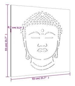 Clearance Wanddecoratie tuin boeddhahoofd-ontwerp 55x55 cm cortenstaal Decoratie