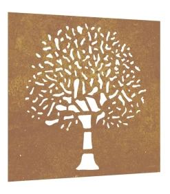 New Wanddecoratie tuin boomontwerp 55x55 cm cortenstaal Decoratie
