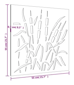 New Wanddecoratie tuin grasontwerp 55x55 cm cortenstaal Decoratie