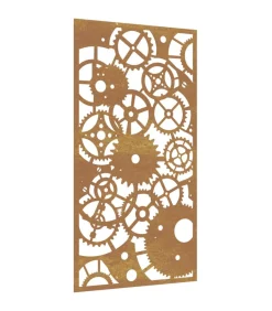 New Wanddecoratie tuin tandwielontwerp 105x55 cm cortenstaal Decoratie