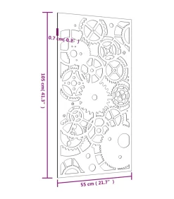 New Wanddecoratie tuin tandwielontwerp 105x55 cm cortenstaal Decoratie