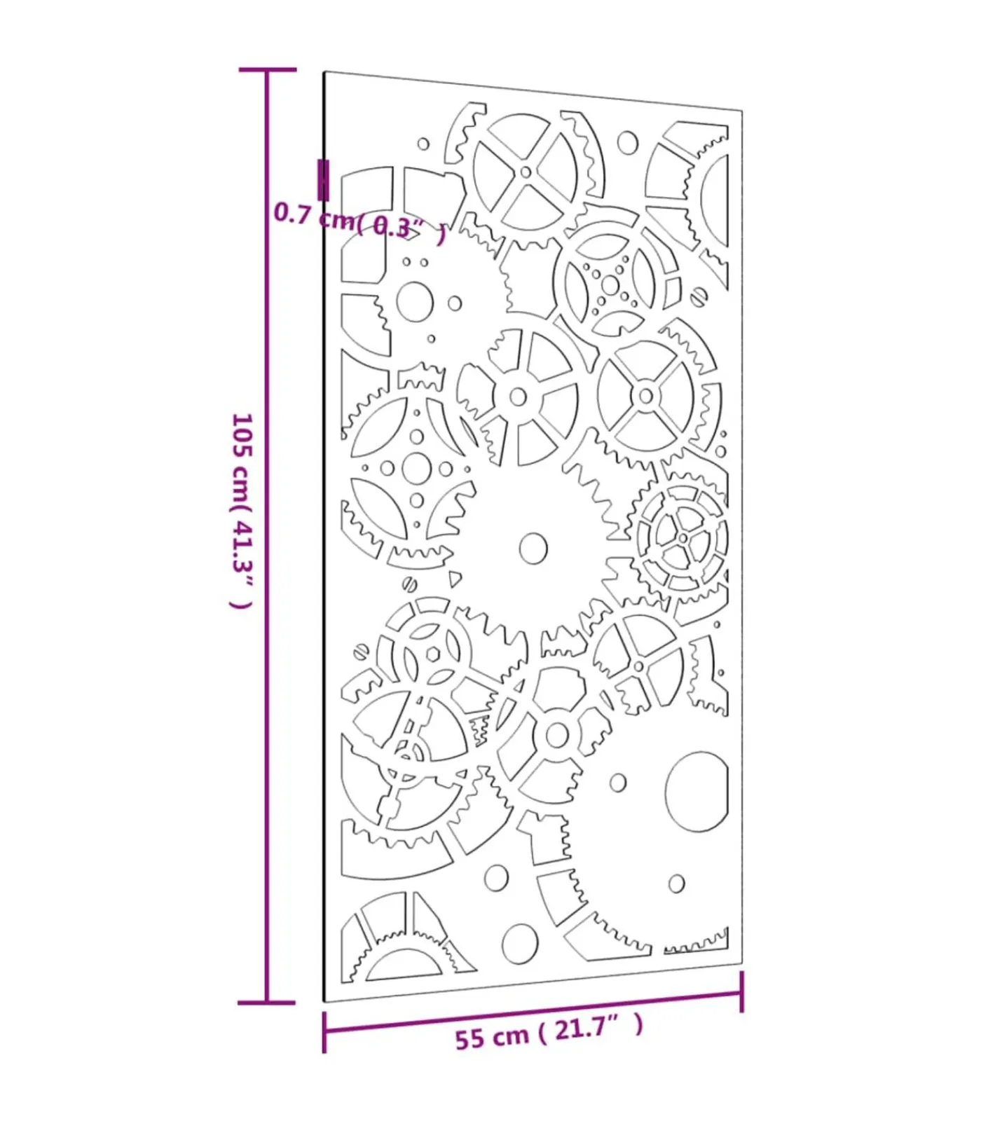 New Wanddecoratie tuin tandwielontwerp 105x55 cm cortenstaal Decoratie