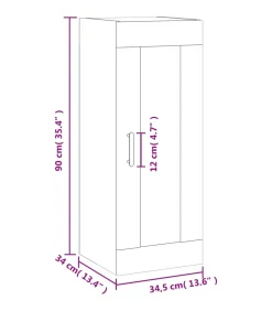 Outlet Wandkast 34,5x34x90 cm grijs sonoma eikenkleurig Meubels