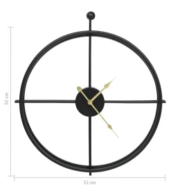 Clearance Wandklok 52 cm ijzer zwart Klokken
