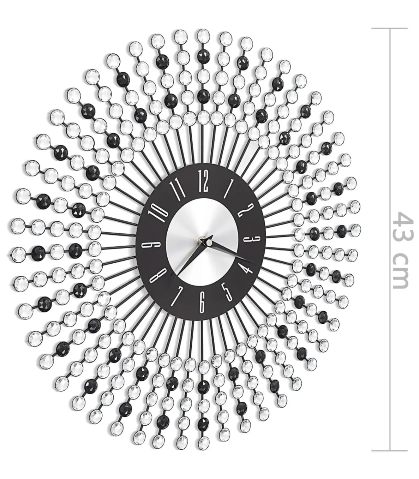 Outlet Wandklok 43 cm metaal zwart Klokken