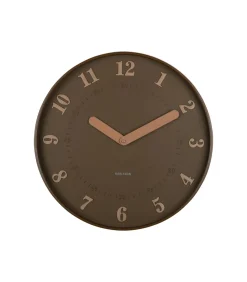 Clearance Wandklok Amena - Bruin - 40x40x40cm Klokken