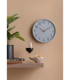 Discount Wandklok Calma - Donkergrijs - 3.8x30x30cm Klokken