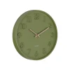 Wandklok Calma - Legergroen - 3.8x30x30cm Klokken