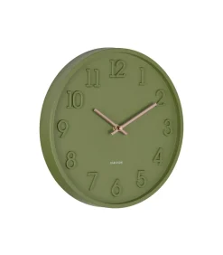 Wandklok Calma - Legergroen - 3.8x30x30cm Klokken