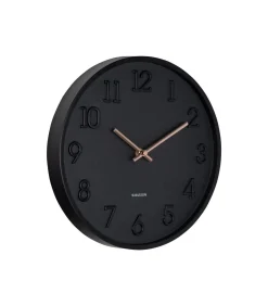 Best Wandklok Calma - Zwart - 3.8x30x30cm Klokken