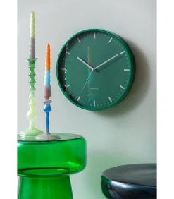 Sale Wandklok Cool Retro - Groen - 30x30x30cm Klokken