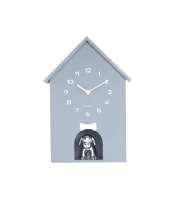 New Wandklok Dog House - Grijs - 24.9x9x27cm Klokken