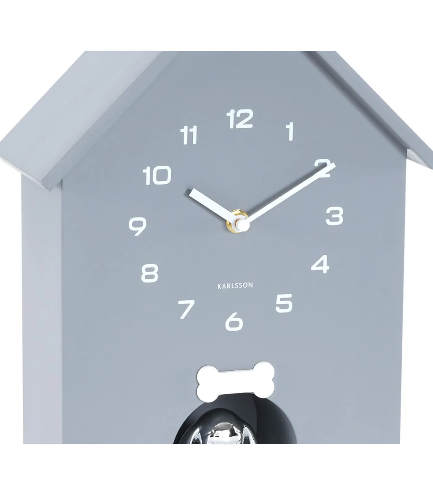 New Wandklok Dog House - Grijs - 24.9x9x27cm Klokken