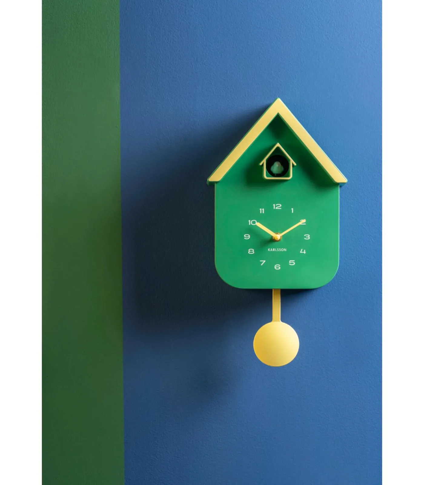 Best Wandklok Dupla Color Cuckoo - Groen - 21.5x21.5x41.5cm Klokken