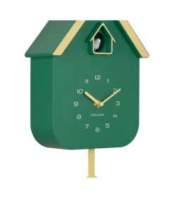 Best Wandklok Dupla Color Cuckoo - Groen - 21.5x21.5x41.5cm Klokken