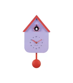 Wandklok Dupla Color Cuckoo - Paars - 21.5x21.5x41.5cm Klokken